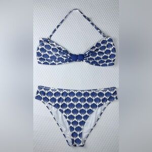 Kate Spade Seashell Bandeau Bikini Set, Size XL 14-16
